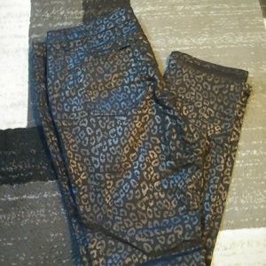 Nicole leopard black skinny jeans size 16